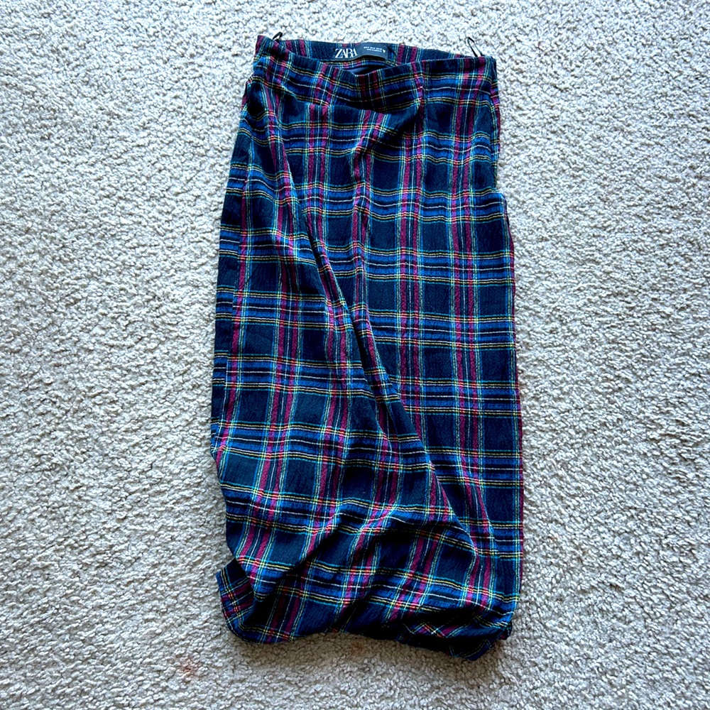 Zara Blue Midi Pencil Skirt Casual